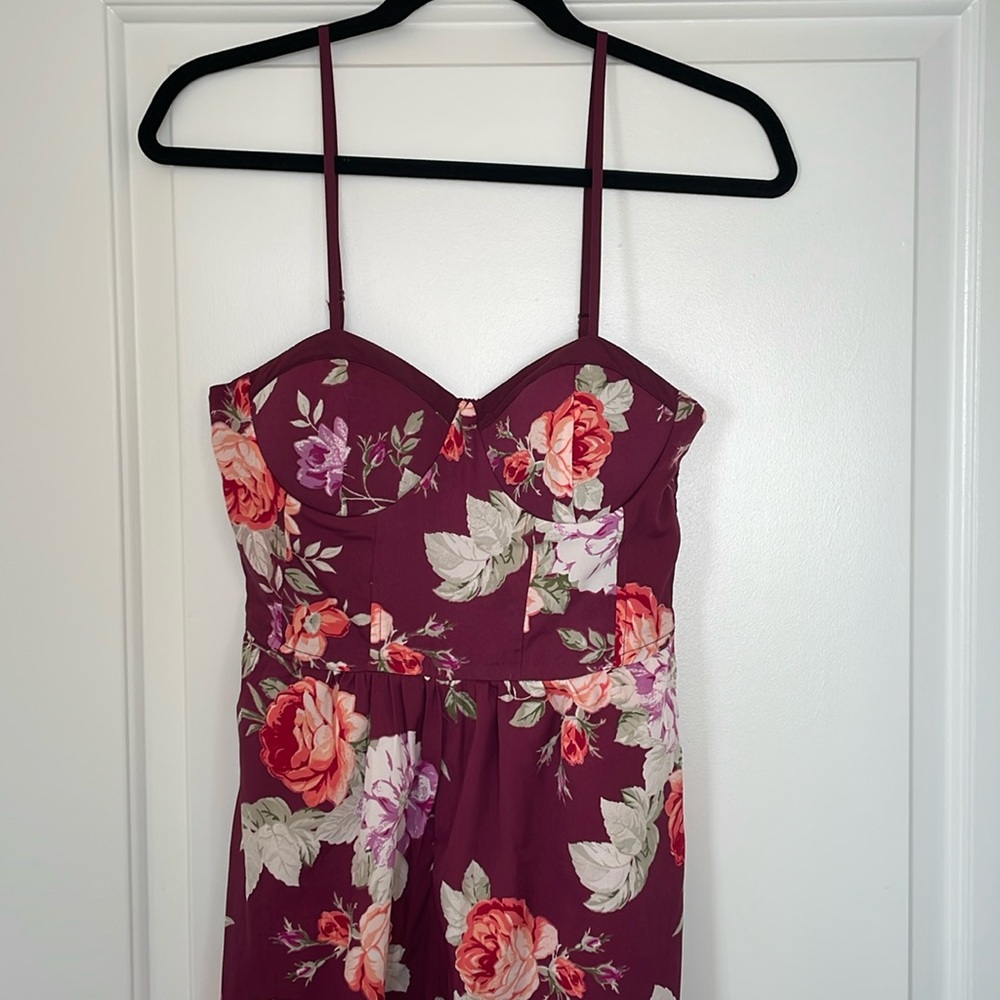 Thin silk floral jumpsuit